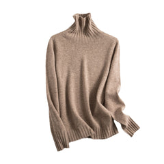 Pure Color Half Collar Seamless Integrated Knitted Sweater