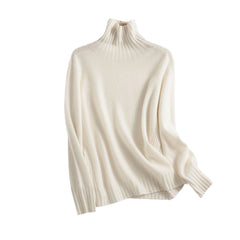 Pure Color Half Collar Seamless Integrated Knitted Sweater