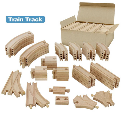 50PCS/Set Wooden Track Railway