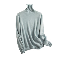 Pure Color Half Collar Seamless Integrated Knitted Sweater