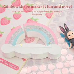 Nordic Teen Room Decoration Rainbow Wooden Piggy Bank Crafts Ornaments Macaron Baby Room Bedroom Home Modern Decor Accessories