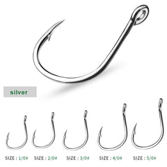 PROBEROS 10Pcs Crank Jig Head Fishing Hooks 1/0-5/0# Barbed Single Circle Carp Hooks High Carbon Steel Fishhooks Fishing Tackle