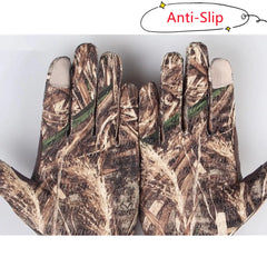 Bionic Camouflage Quick-Dry Elastic Hunting Gloves Touch Screen Breathable Full Finger Sun Protection Shooting Cycling Gloves