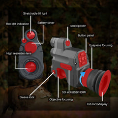 PARD NV007V Night Vision Rifle Scope IR 850nm Clip-on Attachment Monocular Digital Camera For Hunting 300m IR