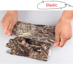 Bionic Camouflage Quick-Dry Elastic Hunting Gloves Touch Screen Breathable Full Finger Sun Protection Shooting Cycling Gloves