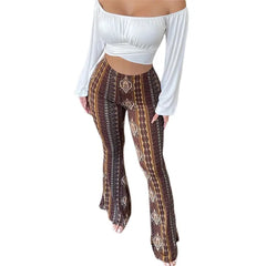 Boho Flare Pants Ethnic Tribal