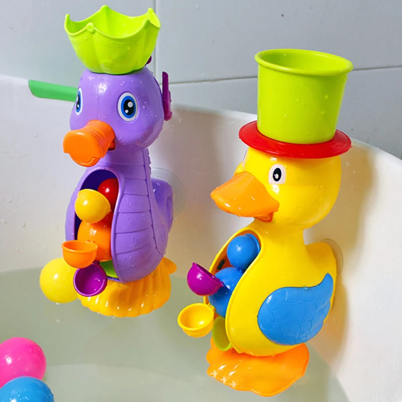 Kids Shower/Bath Toys - Cute Yellow Duck Waterwheel