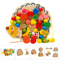 Lacing Threading Toys Educational Learning Activity Toy Wooden Stringing Beads for Children Toddlers 2 3 4 Age Kids Gifts