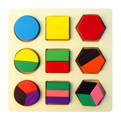 Wooden Geometric Shapes Montessori Puzzle Sorting