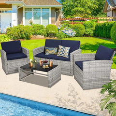 4 Pieces Patio Conversation Set