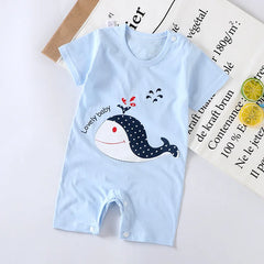 Summer 3-24 Months Baby Boys Girls Romper Infant Jumpsuit Cartoon Short-sleeved Climbing Pajamas Cotton Toddler Clothes