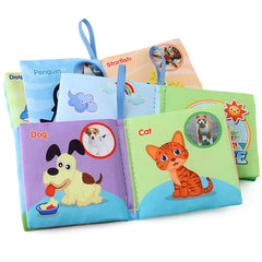 Baby Cloth Books Toy Montessori High Contrast Fruits Animal Numbers Cognitive Book Sensory Kids Educational Toy for Toddlers