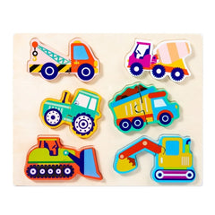 Wooden Puzzle Cartoon 3D Toy Baby Montessori Matching Developmental Toy Toddler Early Learning Puzzle Board