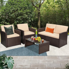 4 Pieces Patio Conversation Set