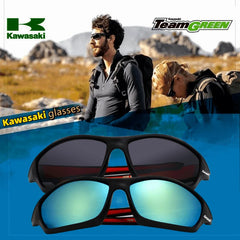 Kawasaki Motorcycle Glasses Men's Driving Camping Hiking Fishing Polarized Sunglasses Outdoor Sports UV400 Bicycle Glasses