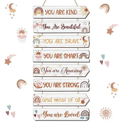 Room Decoration Plaque Inspirational Wooden Plaque for Teens Girls Bedroom Room Decor Wall Hanging Sign with Inspiring for Home