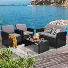 4 Pieces Patio Conversation Set