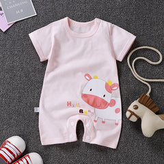 Summer 3-24 Months Baby Boys Girls Romper Infant Jumpsuit Cartoon Short-sleeved Climbing Pajamas Cotton Toddler Clothes