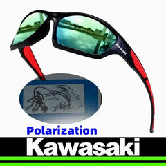 Kawasaki Motorcycle Glasses Men's Driving Camping Hiking Fishing Polarized Sunglasses Outdoor Sports UV400 Bicycle Glasses