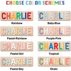 Name Puzzle for Kids Personalized Name Puzzle for Toddlers 1-3 Custom Wooden Puzzles with Pegs, Personalized Baby Puzzles Gifts