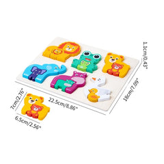 Wooden Puzzle Cartoon 3D Toy Baby Montessori Matching Developmental Toy Toddler Early Learning Puzzle Board