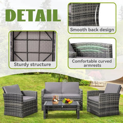 4 Pieces Patio Conversation Set