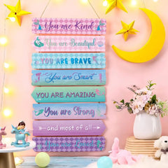 Room Decoration Plaque Inspirational Wooden Plaque for Teens Girls Bedroom Room Decor Wall Hanging Sign with Inspiring for Home