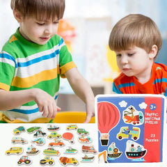 Shape Sorting Toy Toddler Wooden Puzzle Animal Fruit/Vegetable Matching Puzzles Fine Motor Skills Toys Learning Education Toy