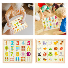 Montessori Preschool Learning Materials Wooden Board Game Wooden Montessori Math Toy for Toddlers Kids Girls Boys Birthday Gifts