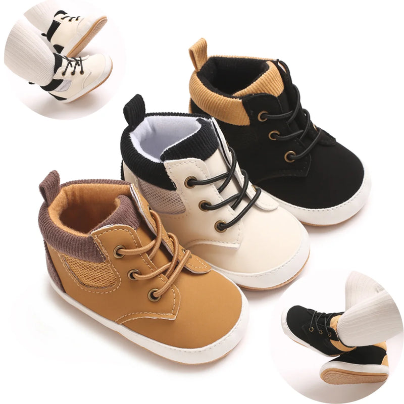 NEW Color Block Newborn Baby Leather Shoes for 1 Year Sneakers