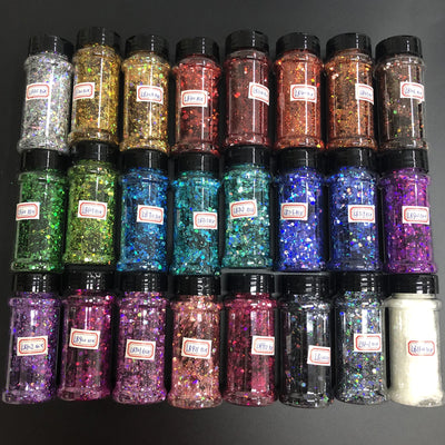 24 colors Holographic Nail Glitter