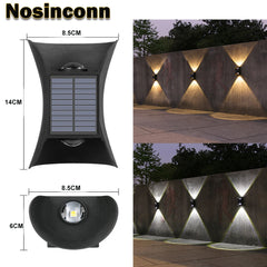 Up and Down Wall Light Outdoor Solar Energy Powered LED Lights ABS Exterior CCT Switchable Solar Lamp IP65 Outside Wall lamp