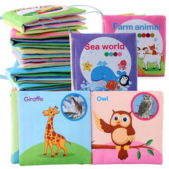 Baby Cloth Books Toy Montessori High Contrast Fruits Animal Numbers Cognitive Book Sensory Kids Educational Toy for Toddlers