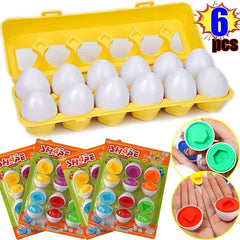 Baby's Eggs Matching Game for Identify Color Shape Inserts Construction Blocks Smart Early Educational Toys Puzzle Playing