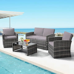 4 Pieces Patio Conversation Set