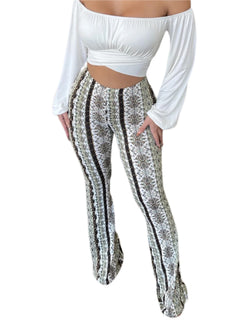 Boho Flare Pants Ethnic Tribal