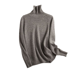 Pure Color Half Collar Seamless Integrated Knitted Sweater