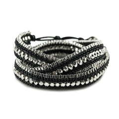 Double Looped Bling Bracelet- Midnight Black