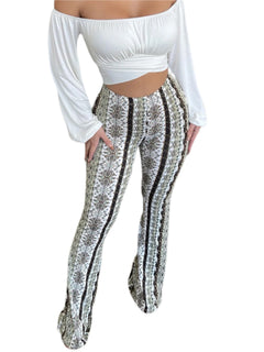 Boho Flare Pants Ethnic Tribal