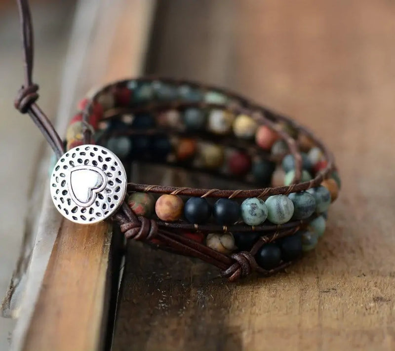 Jasper And Agate Boho Bracelet