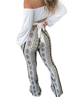 Boho Flare Pants Ethnic Tribal