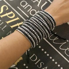 Double Looped Bling Bracelet- Midnight Black